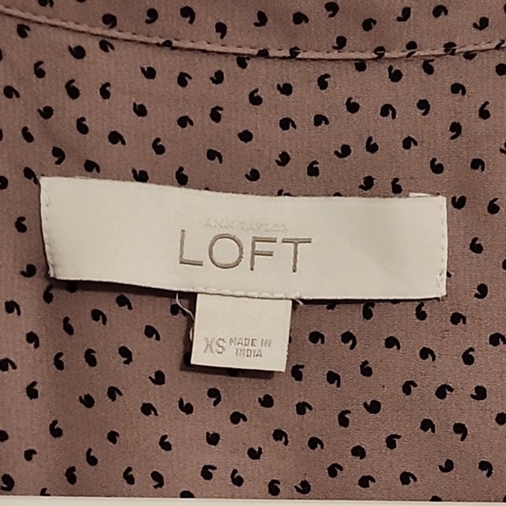 LOFT Brown Sleeveless Polka Dot Blouse - Picture 4 of 5